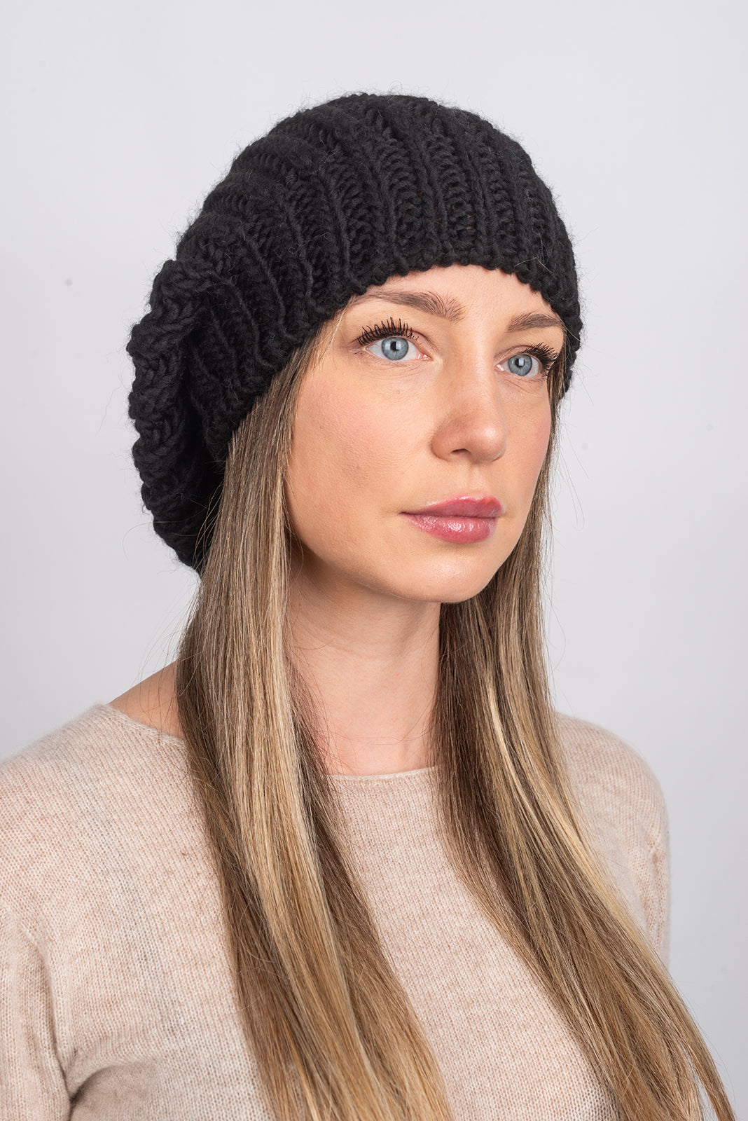 Black Women's Fisherman's Rib Beanie, view 3