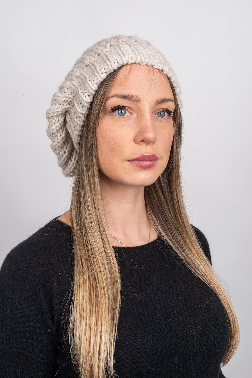 Beige Women's Fisherman's Rib Beanie, view 2