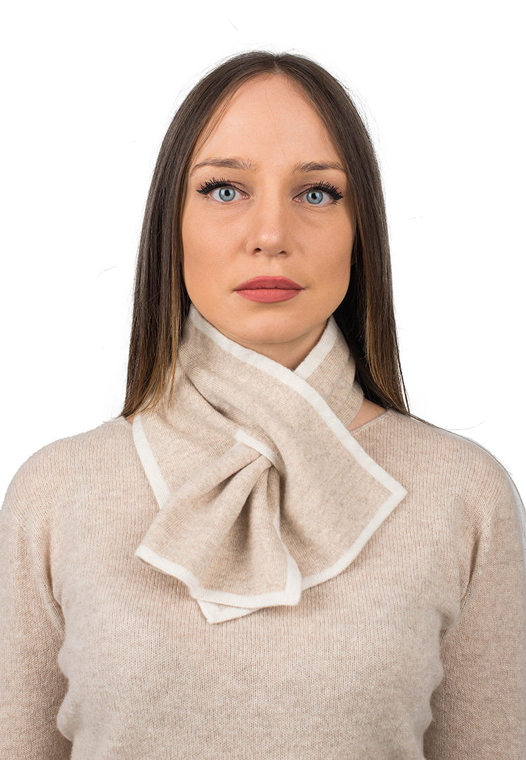Beige Women's Reversible 100% Cashmere Neck Warmer