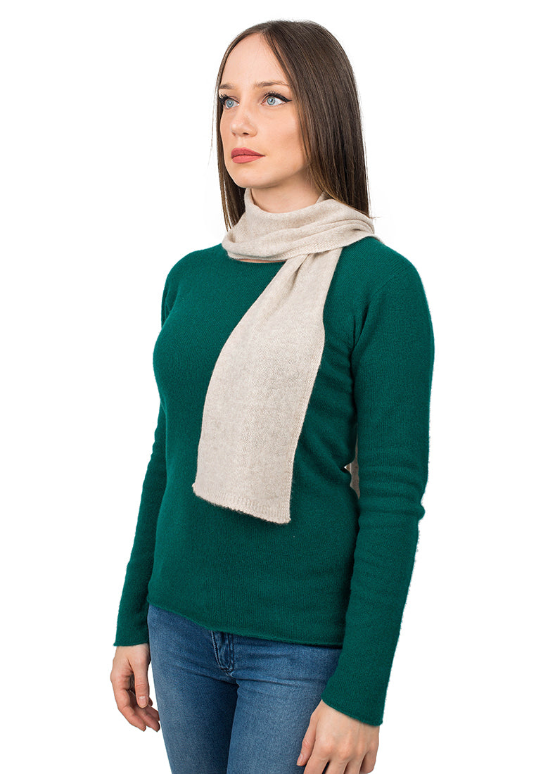 Beige Women's 100% Cashmere Skinny Scarf