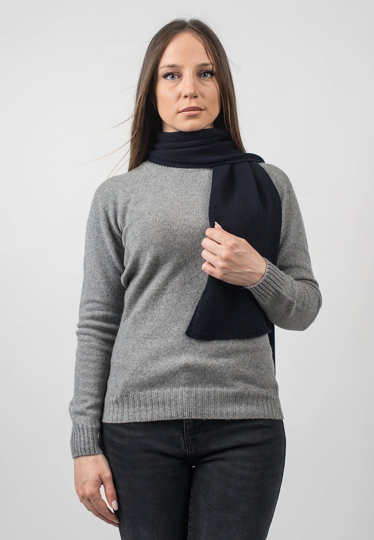 Blue Women's Recycled Cashmere Blend Scarf, view 2