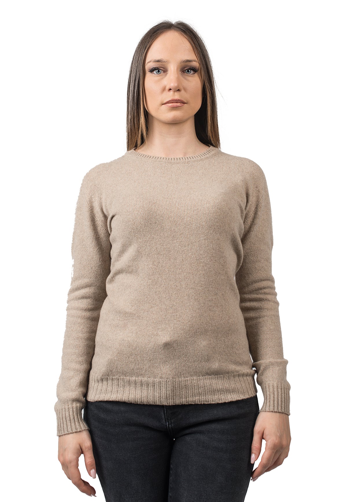 Beige Women's Recycled Cashmere Blend Crewneck