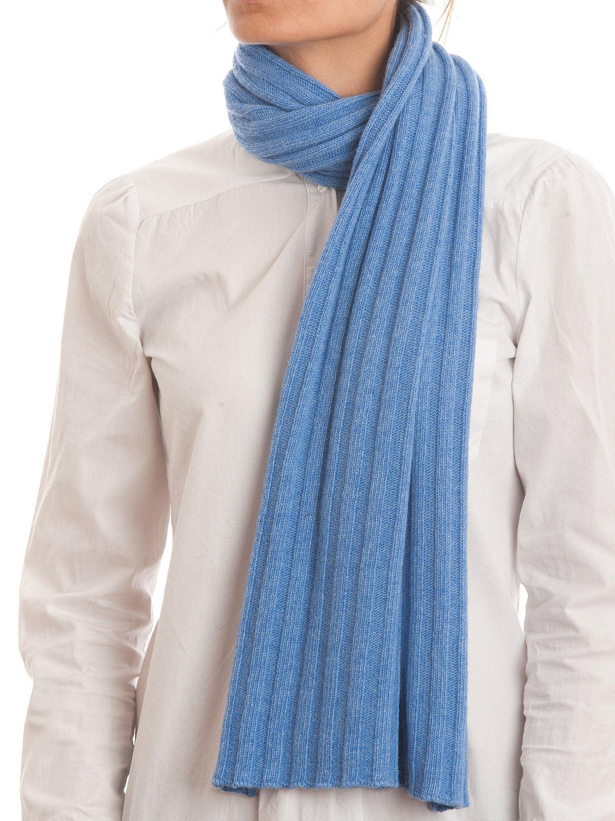 Light Blue Cashmere Blend Scarf and Beanie Set, view 2