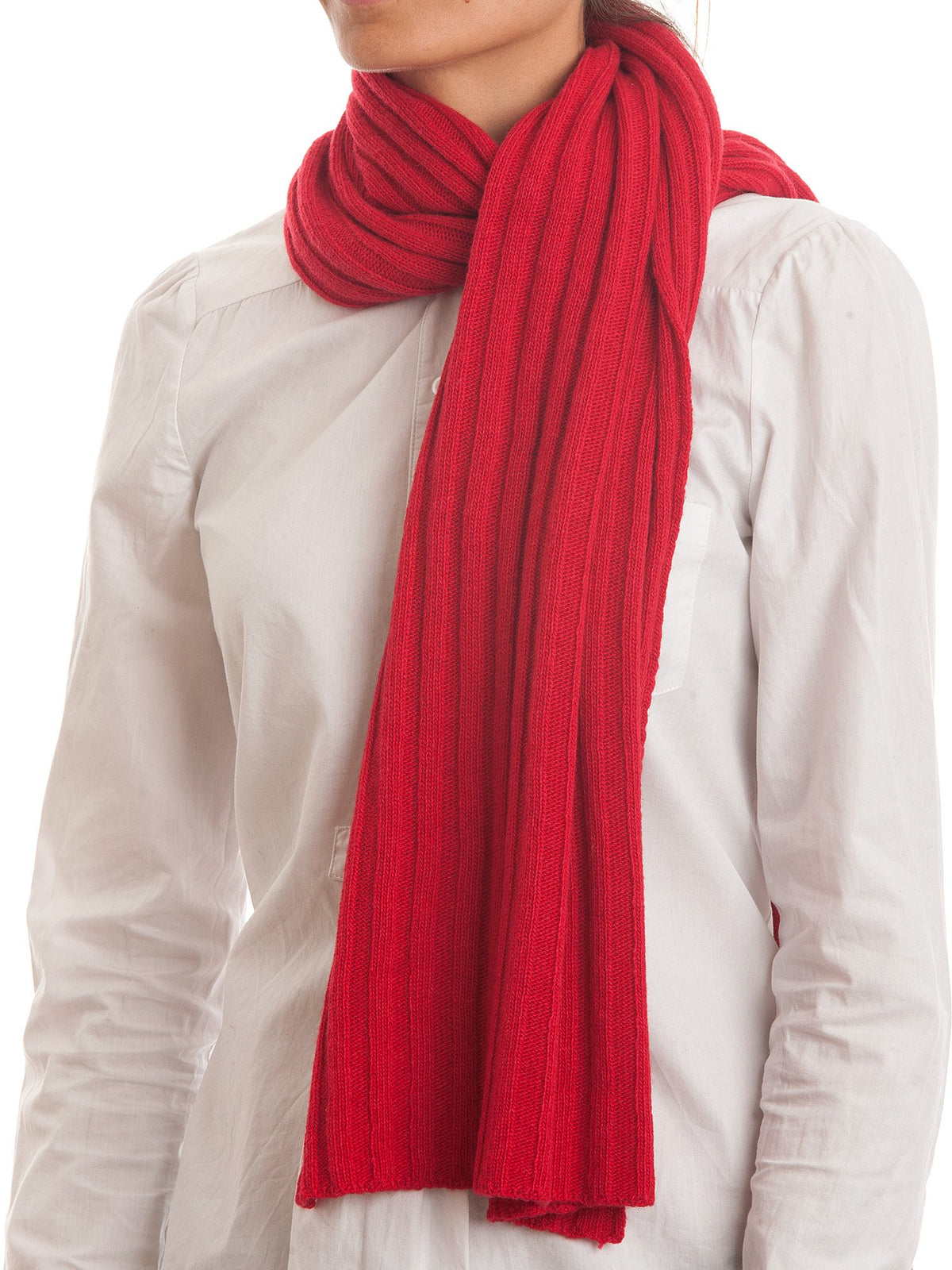 Red Cashmere Blend Scarf and Beanie Set