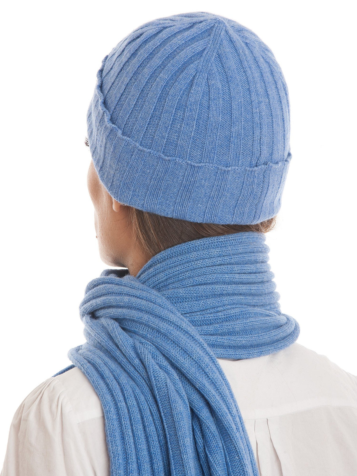 Black Cashmere Blend Scarf and Beanie Set, view 6