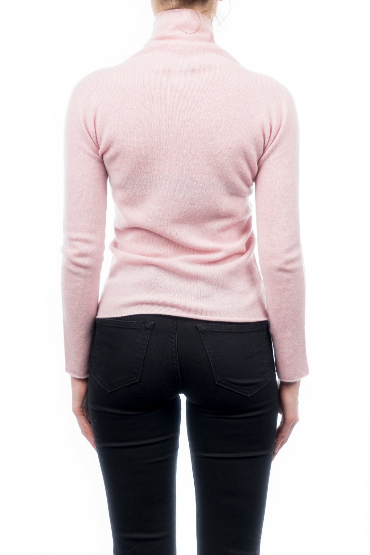 Pink Women's 100% Cashmere Turtleneck, view 3