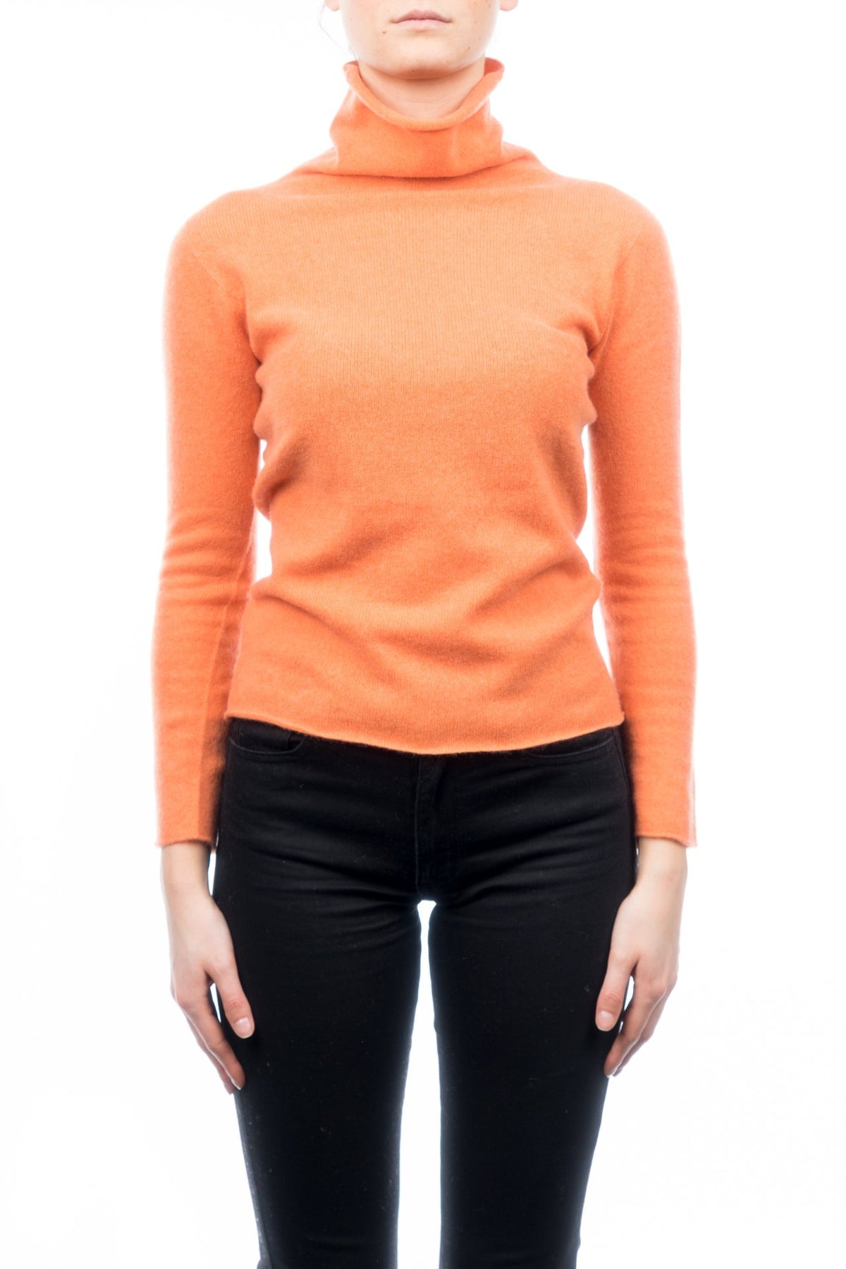 Orange Women's 100% Cashmere Turtleneck