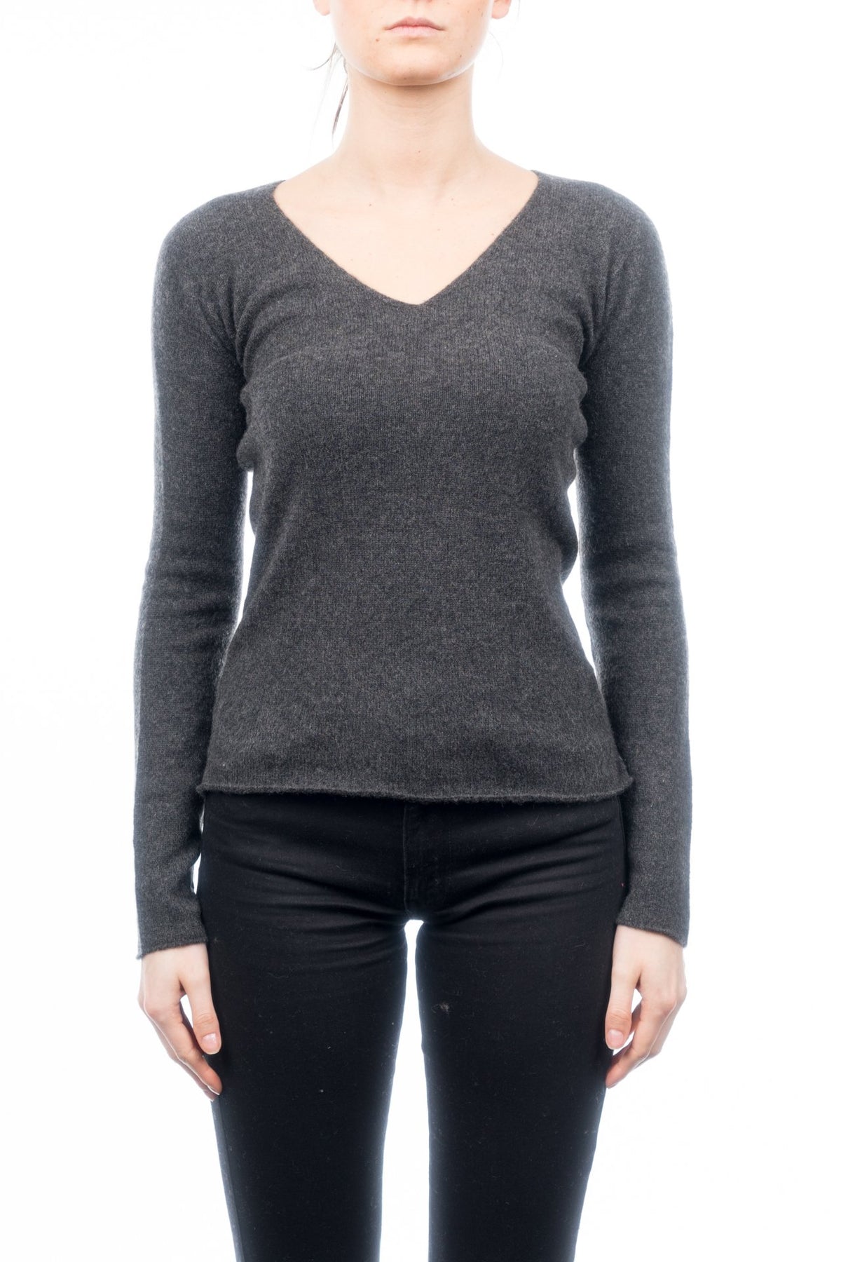 Orange Women's 100% Cashmere V-Neck, view 3