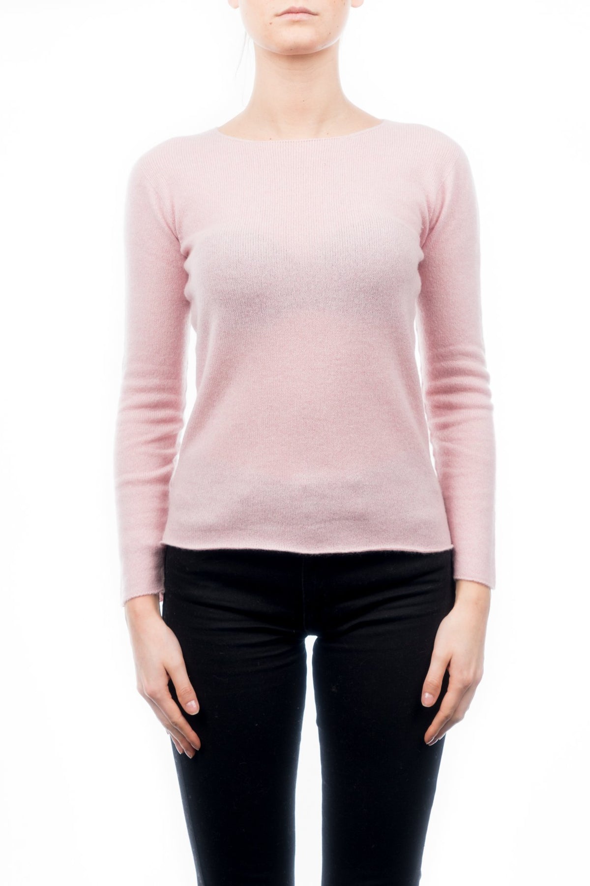 Cream Women's 100% Cashmere Crewneck, view 4
