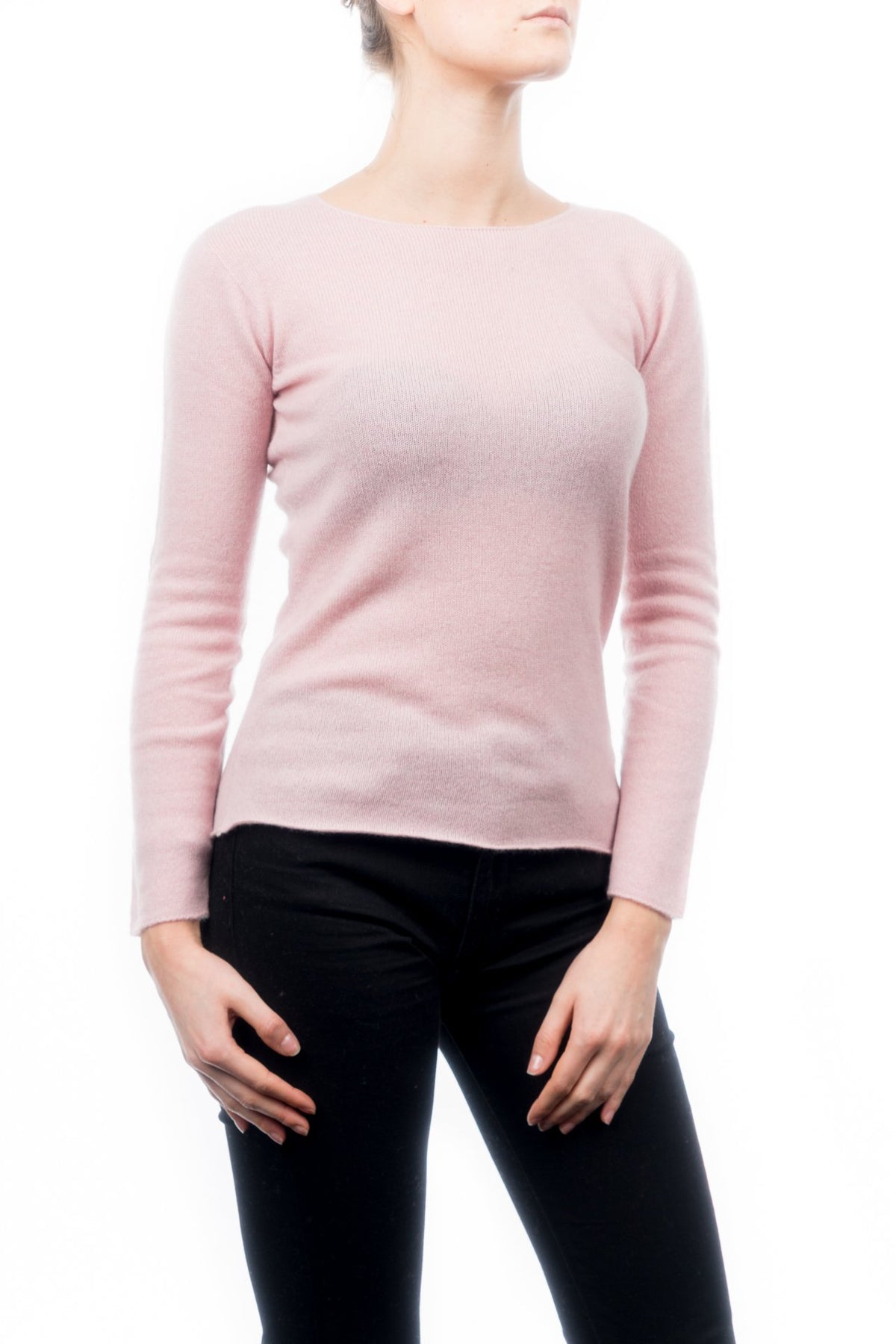 Pink Women's 100% Cashmere Crewneck
