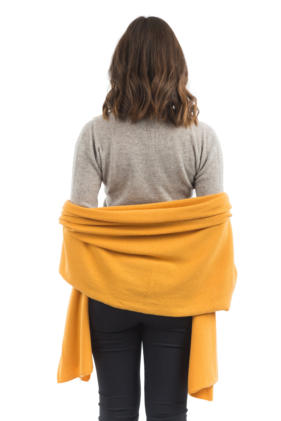 Yellow Women's Cashmere Blend Wrap, view 3
