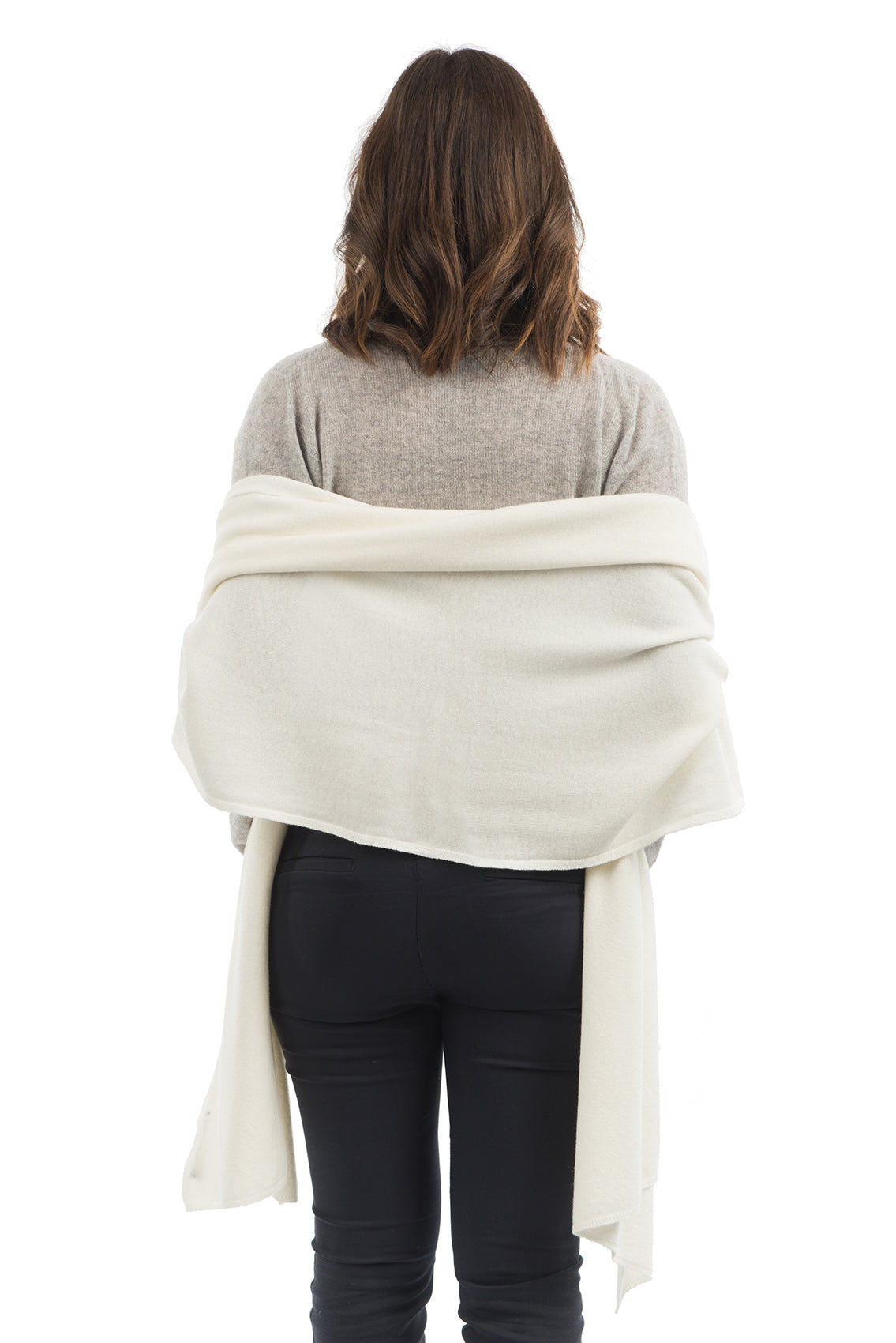 Cream Women's Cashmere Blend Wrap, view 3