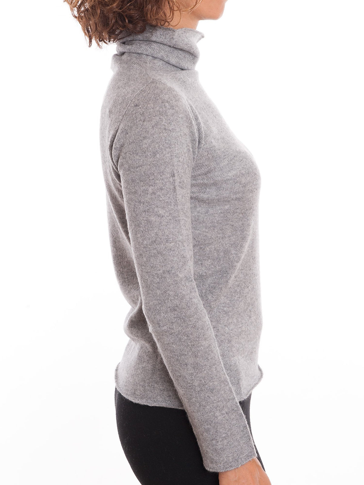 Gray Women's 100% Cashmere Turtleneck, view 3