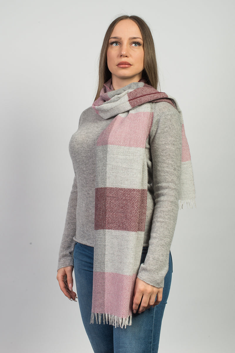 Checkered Cashmere Blend Scarf