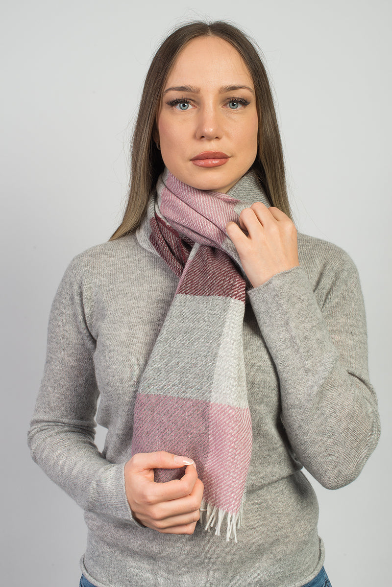 Checkered Cashmere Blend Scarf