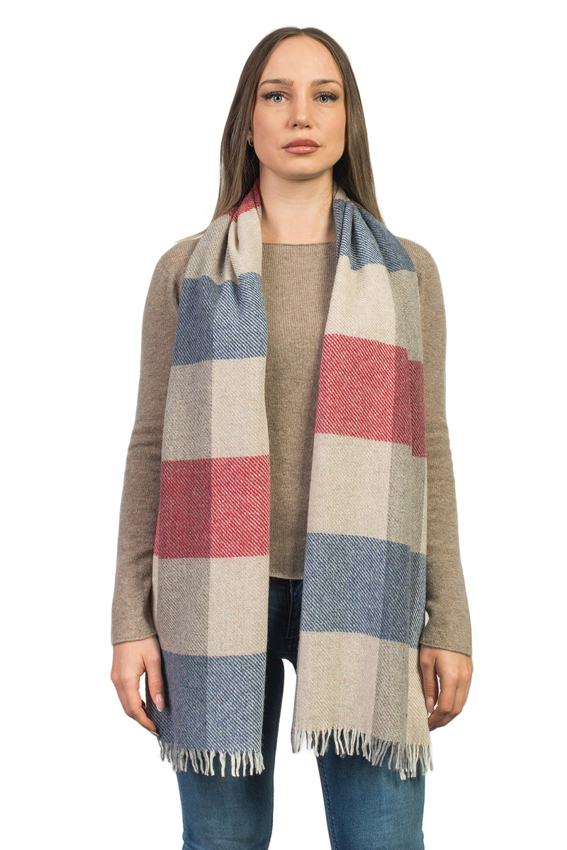 Checkered Cashmere Blend Scarf