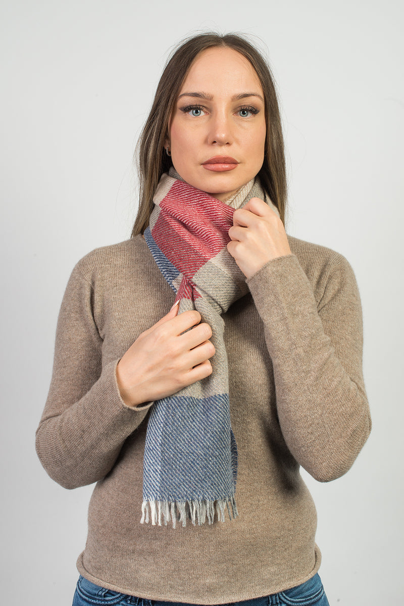 Checkered Cashmere Blend Scarf