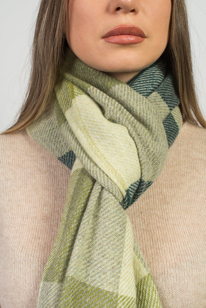 Checkered Cashmere Blend Scarf