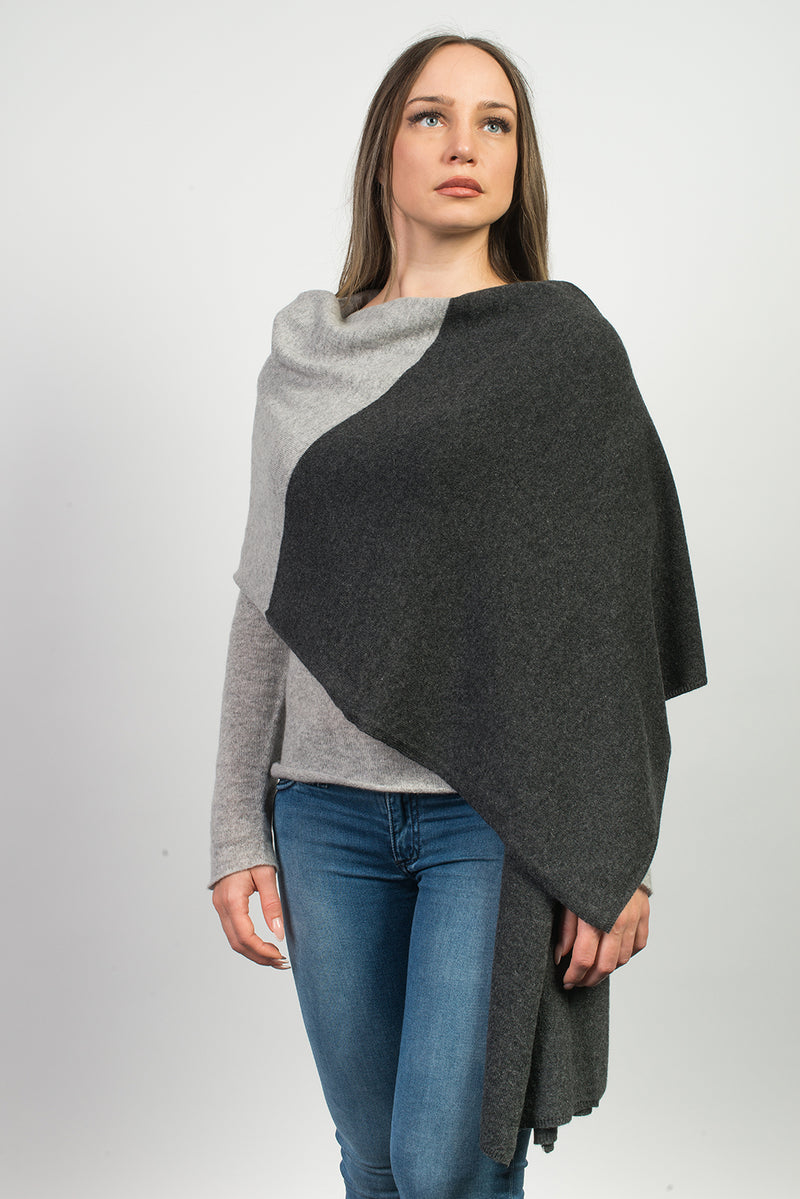 Bicolor Stole 100% Cashmere