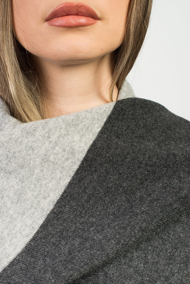 Bicolor Stole 100% Cashmere