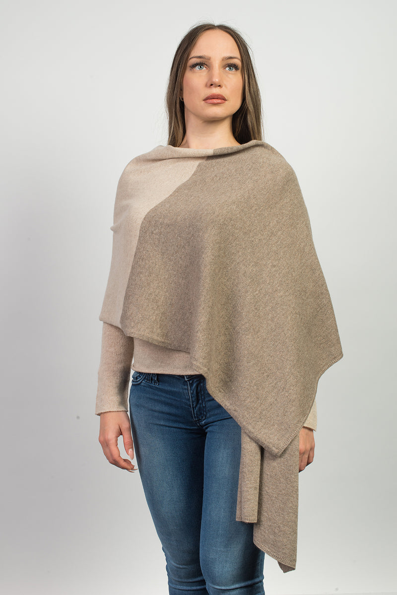 Bicolor Stole 100% Cashmere