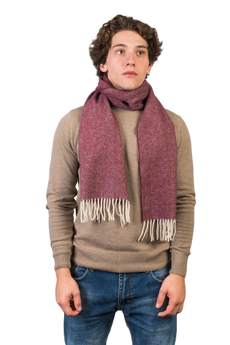 Herringbone Wool and Cashmere Scarf