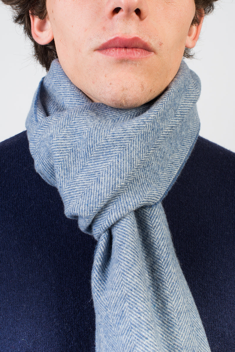 Herringbone Wool and Cashmere Scarf