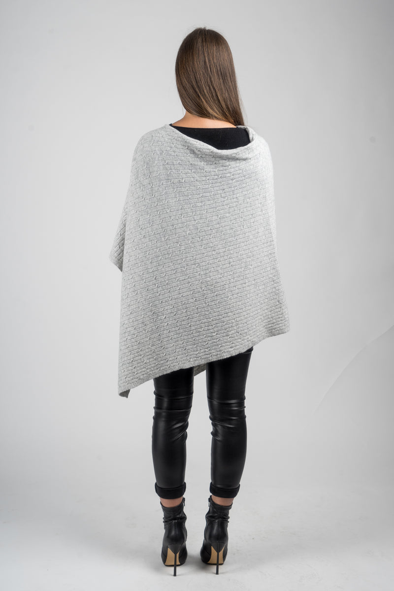 Cashmere blend braided poncho