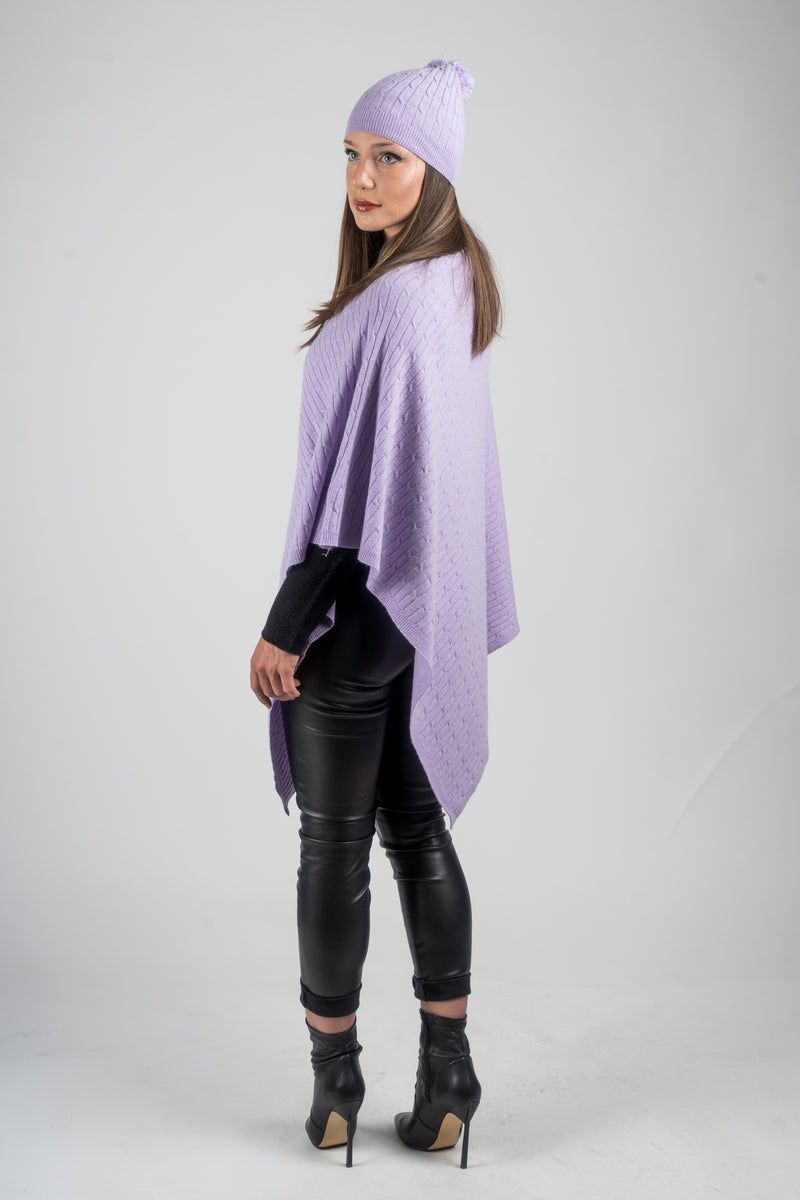 Cashmere blend braided poncho