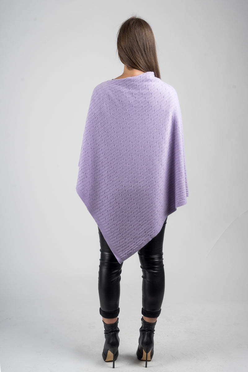 Cashmere blend braided poncho