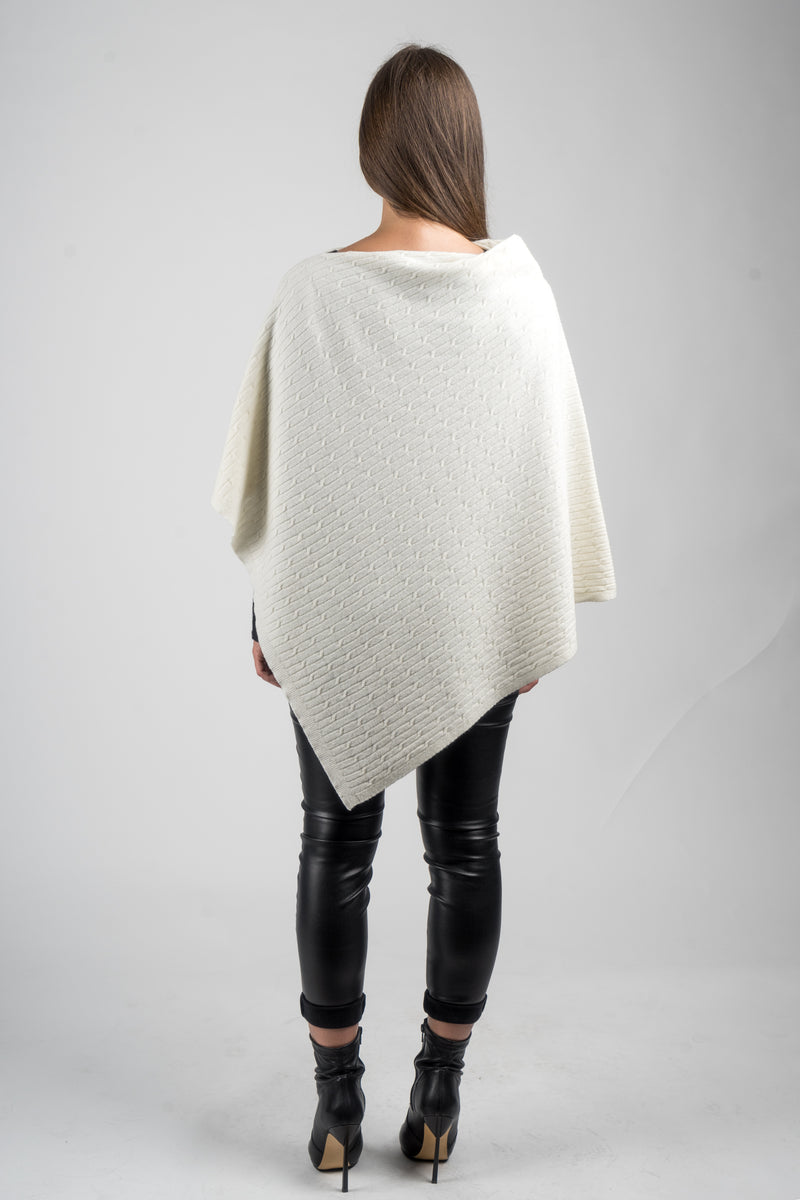 Cashmere blend braided poncho