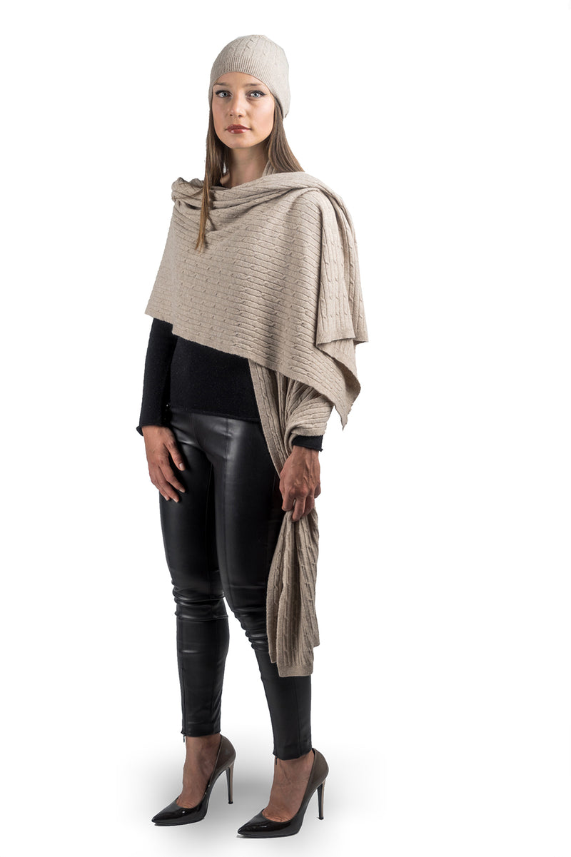 Cashmere blend braided stole