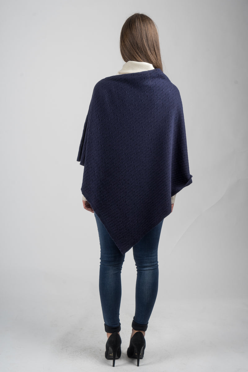 Cashmere blend braided poncho