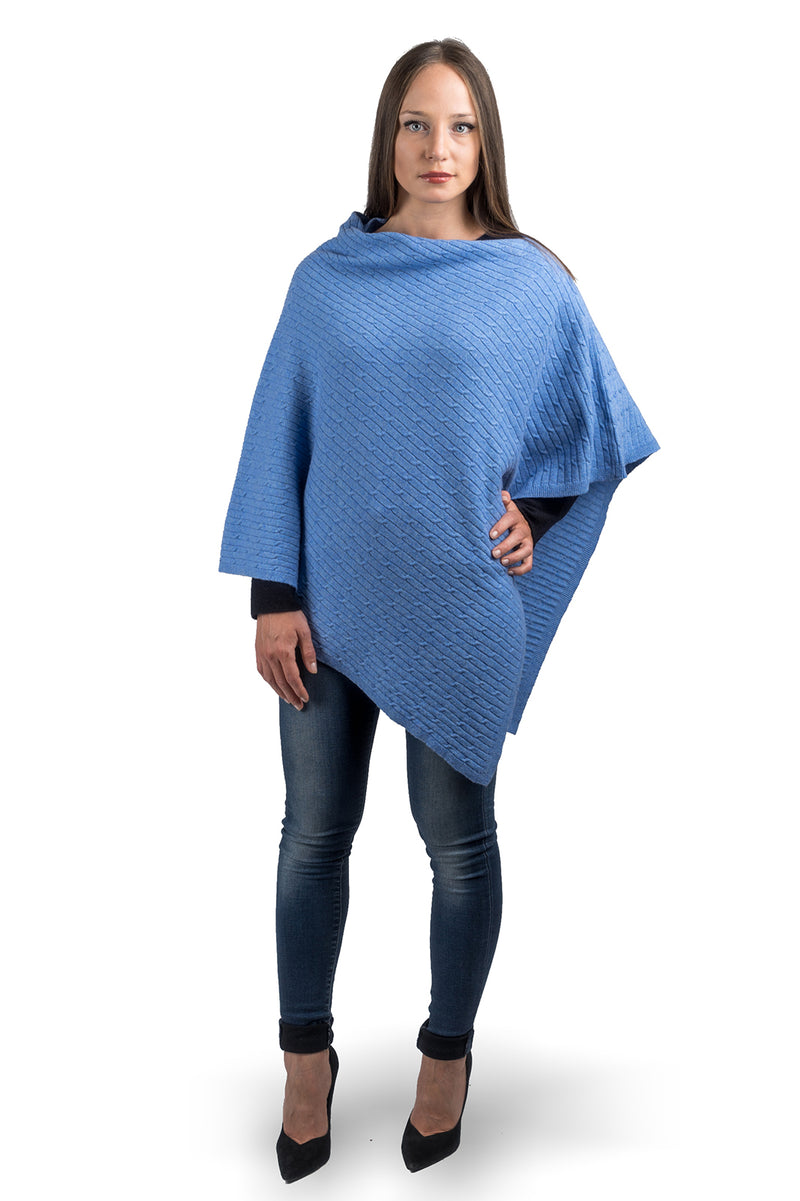 Cashmere blend braided poncho