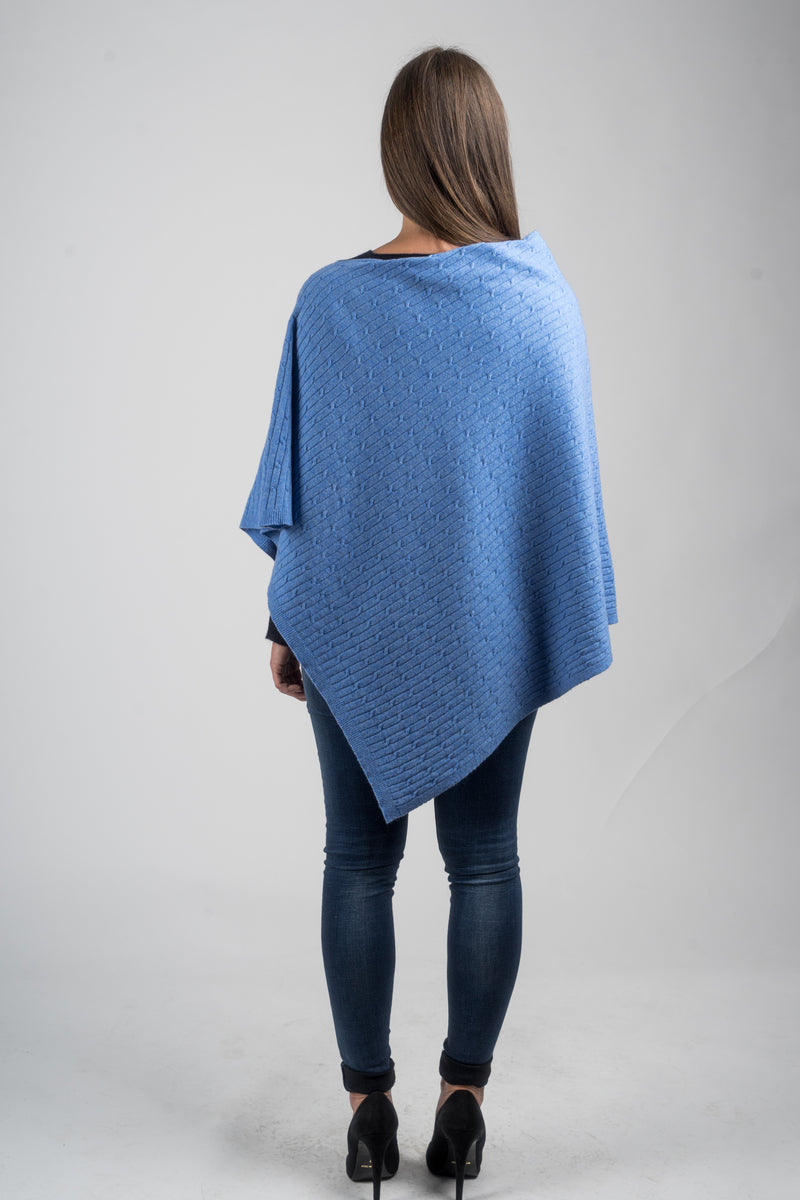 Cashmere blend braided poncho