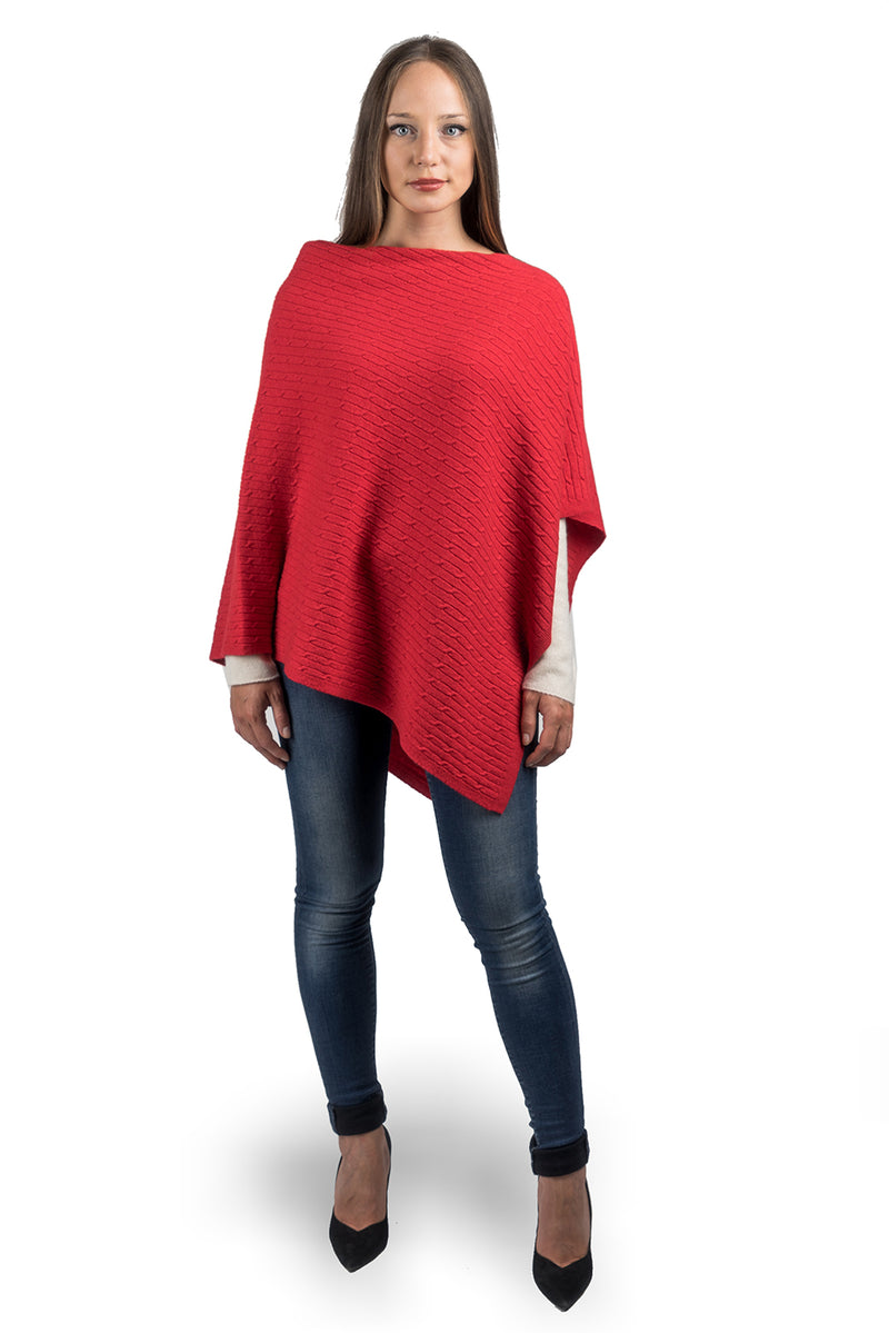 Cashmere blend braided poncho