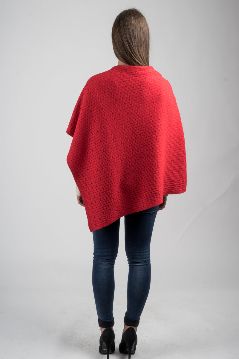 Cashmere blend braided poncho