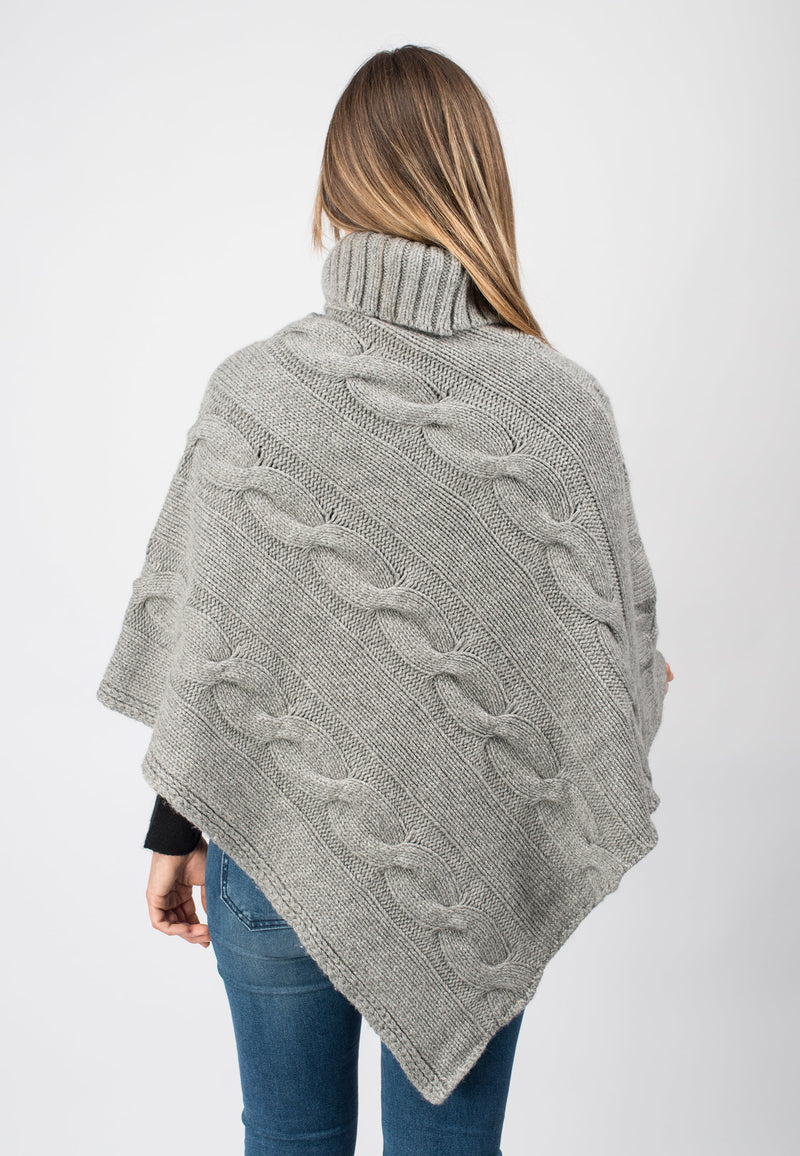 Poncho dolcevita con trecce | Dalle Piane Cashmere