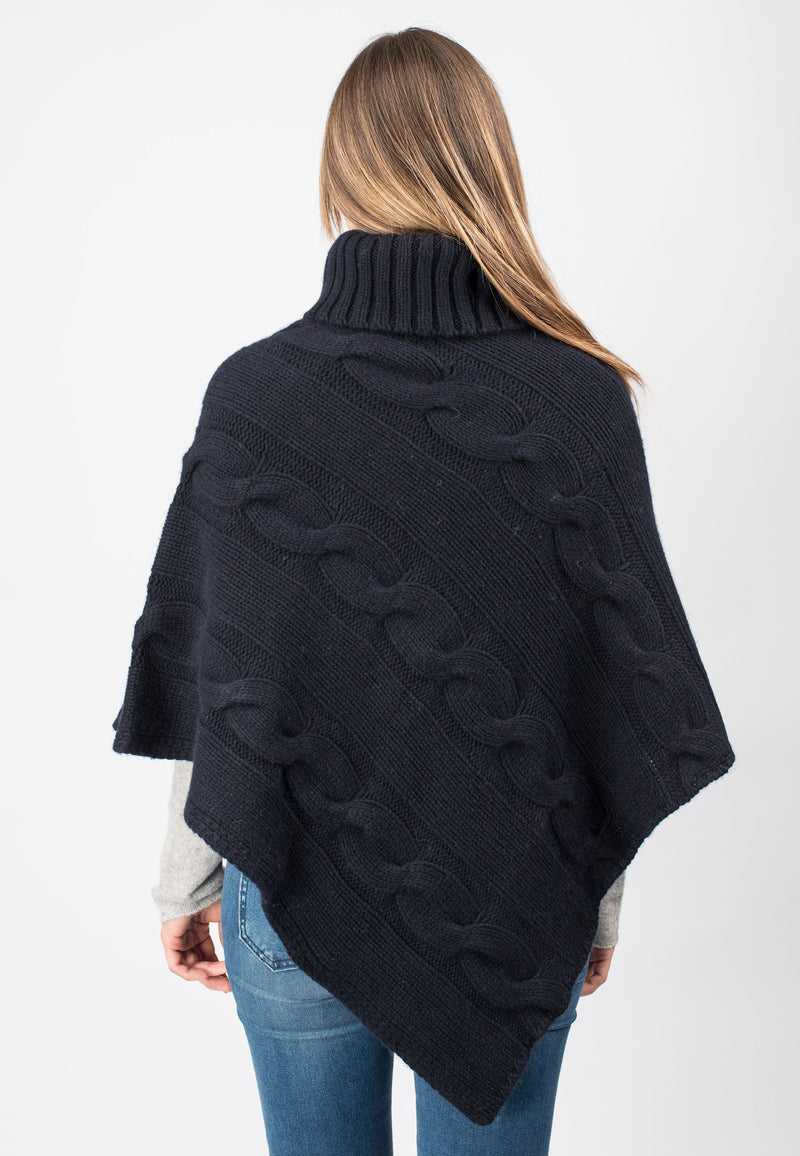 Poncho dolcevita con trecce | Dalle Piane Cashmere