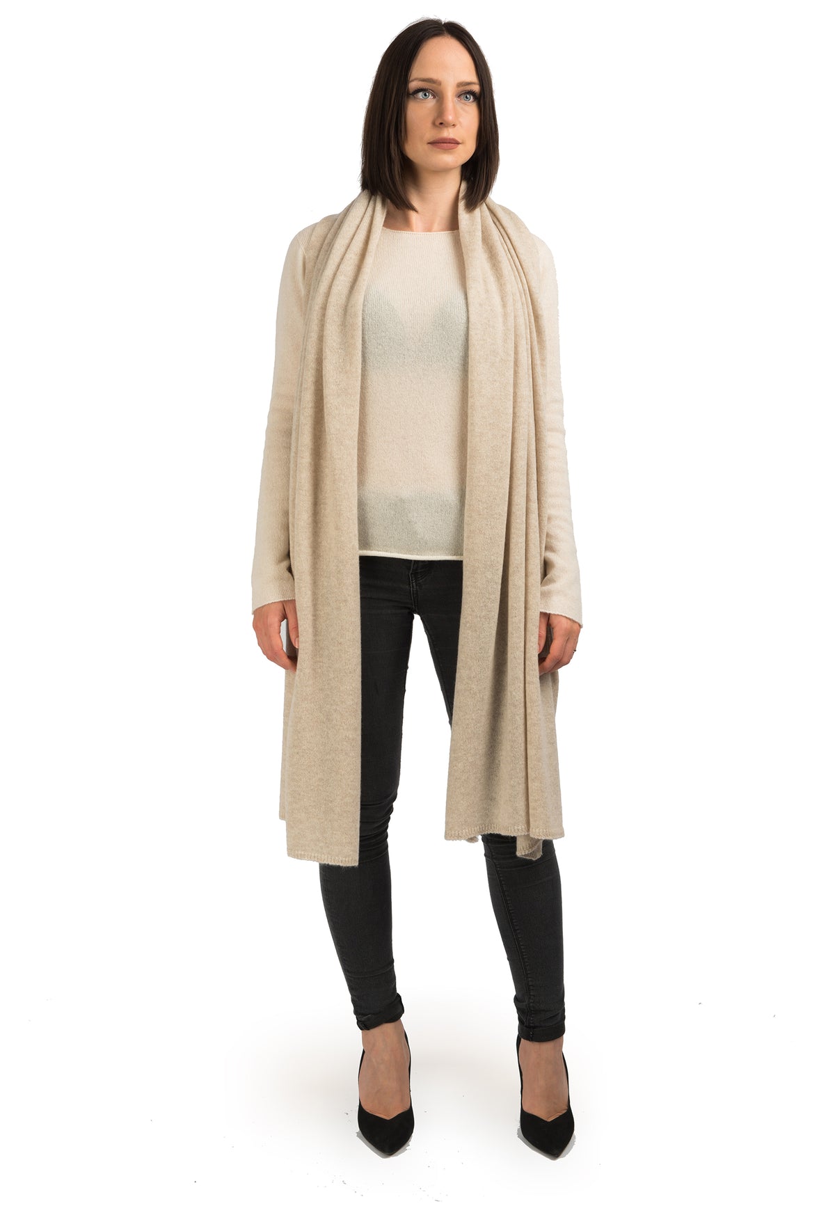 Beige Women's 100% Cashmere Wrap