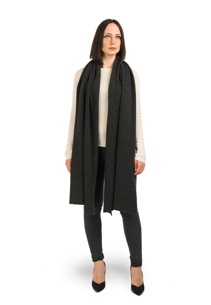 Wool and cashmere cape, black, Shawls & Stoles Women's