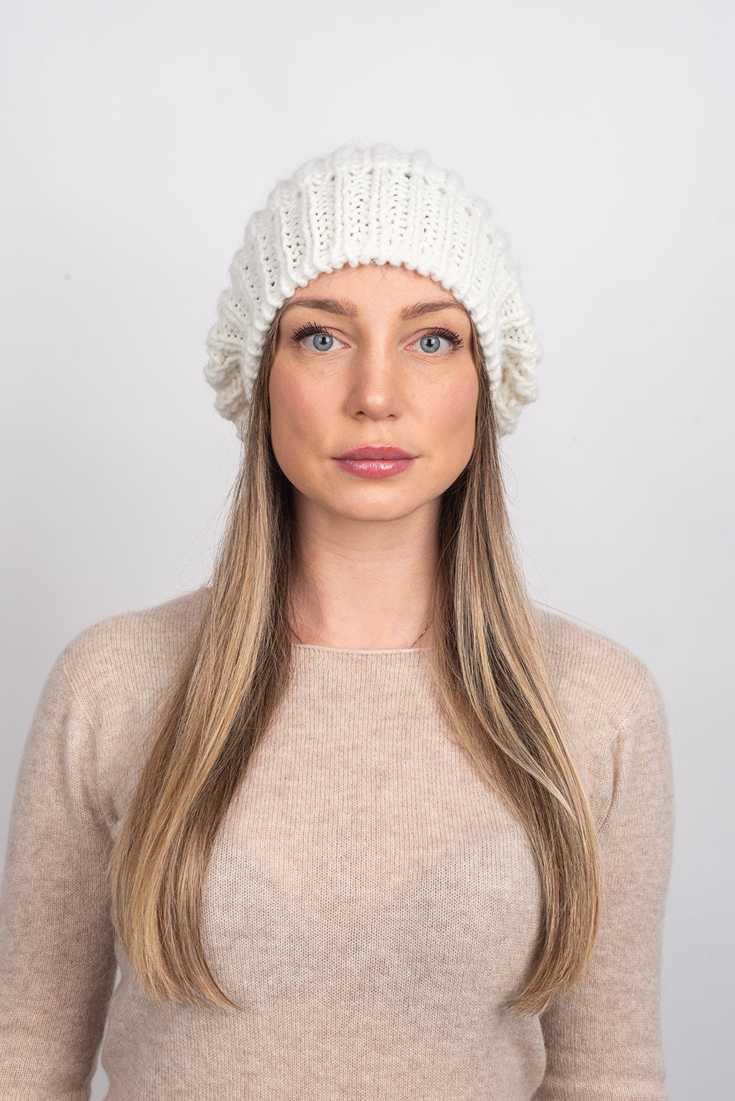 White Women's Fisherman's Rib Beanie, view 3