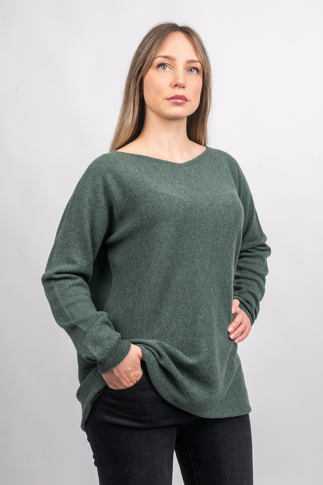 Sage Women's 100% Cashmere Oversized Sweater, view 2