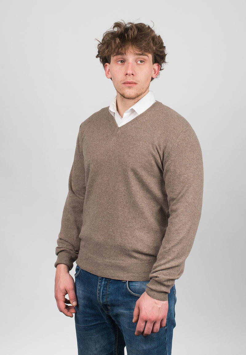 Scollo V Misto Cashmere Dalle Piane - Made In Italy, Uomo, Lana Merinos E Viscosa - Foto 4