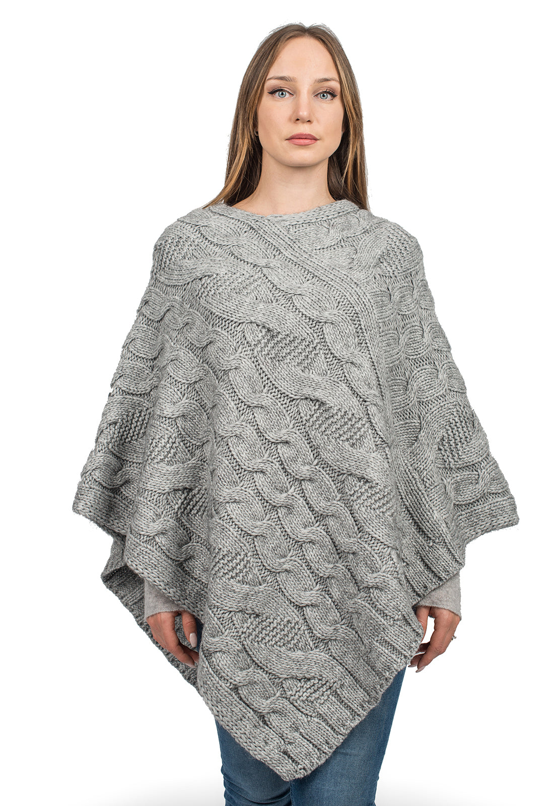 売上実績NO.1 V neck poncho with braided | Dalle Piane Cashmere ジャケット・アウター