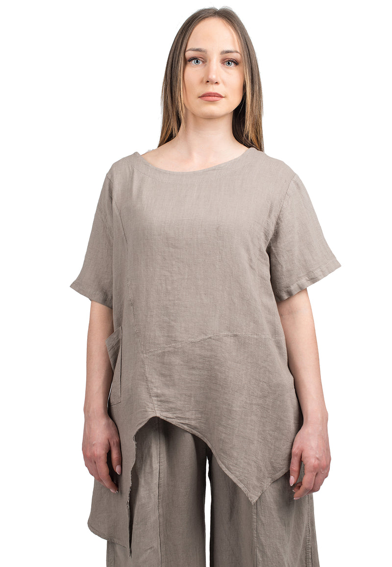 Asymmetrical tunic 100% linen