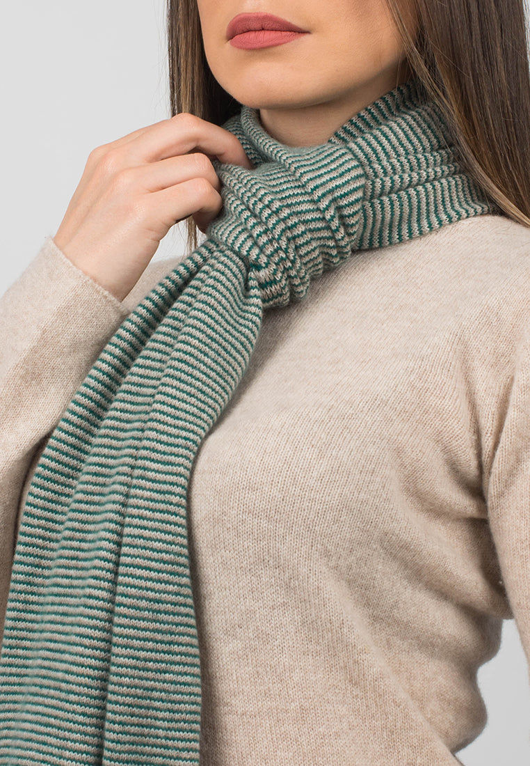 Multi Stripe Scarf 100% Cashmere