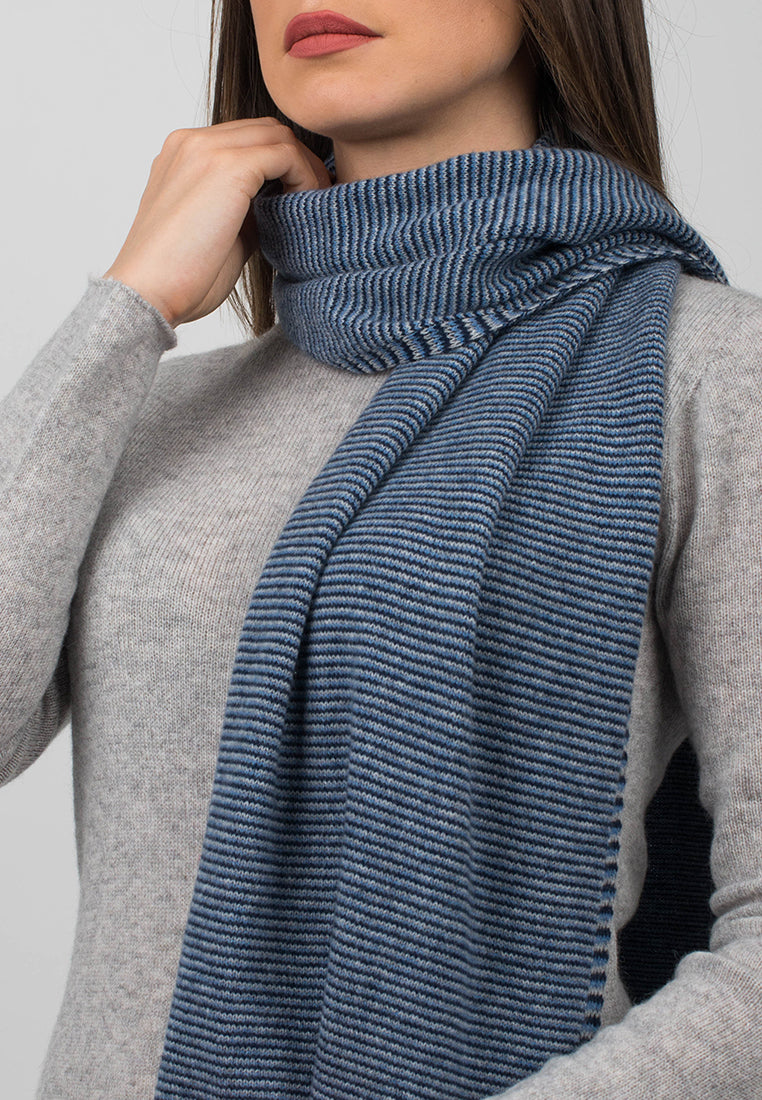 Multi Stripe Scarf 100% Cashmere