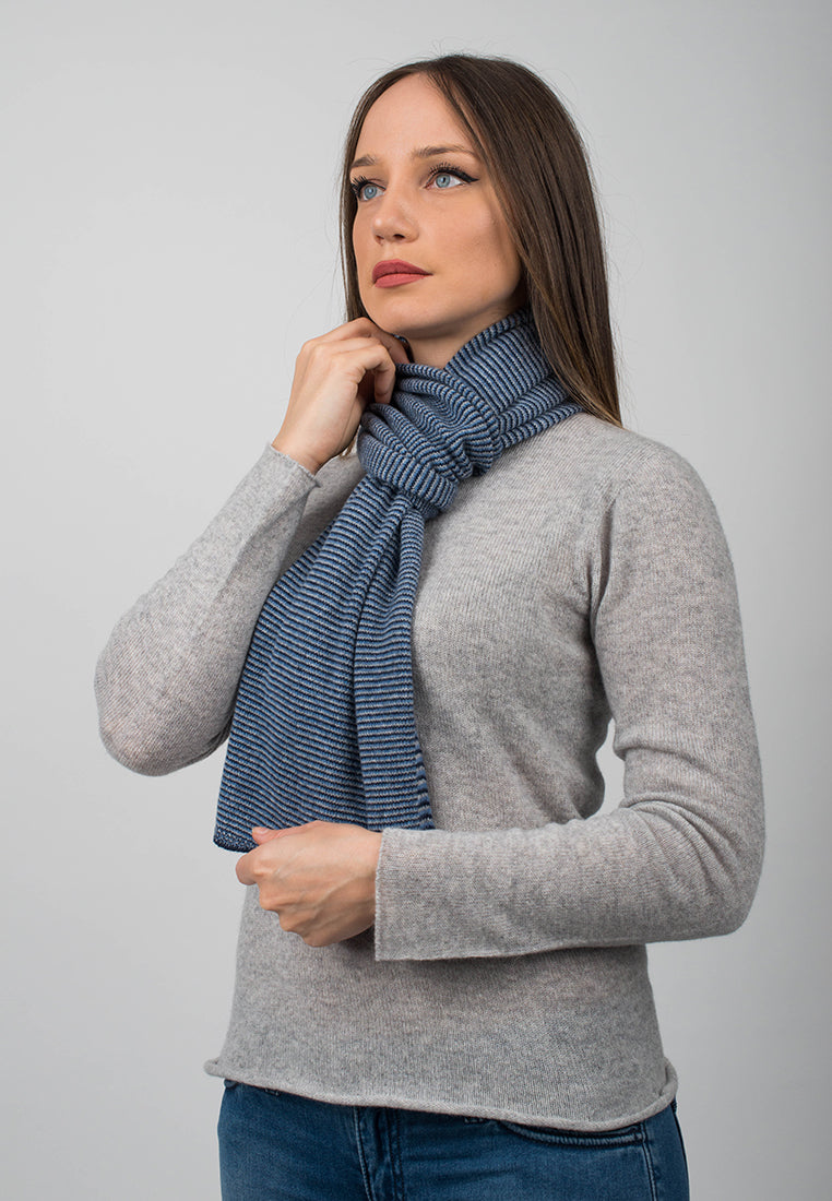 Multi Stripe Scarf 100% Cashmere