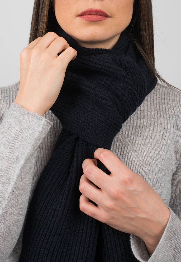 Fisherman's rib Scarf 100% Cashmere